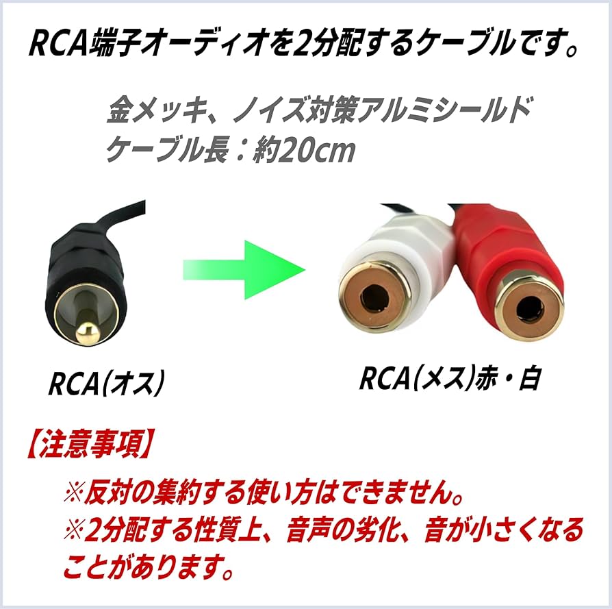 ISODA ケーブル RCA ホワイト2本 ISODA ケーブル RCA ホワイト2本 ISODA ケーブル RCA ホワイト2